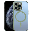 MagSafe Electroplating Straight TPU Phone Case For iPhone 11 Pro(Dark Green)