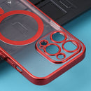 MagSafe Electroplating Straight TPU Phone Case For iPhone 11 Pro Max(Red)