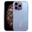 MagSafe Electroplating Straight TPU Phone Case For iPhone 11 Pro Max(Purple)