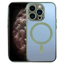 MagSafe Electroplating Straight TPU Phone Case For iPhone 11 Pro Max(Dark Green)