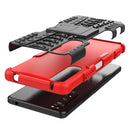 For Sony Xperia 1 II Tire Texture Shockproof TPU+PC Protective Case with Holder(Red)