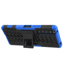 For Sony Xperia 1 II Tire Texture Shockproof TPU+PC Protective Case with Holder(Blue)