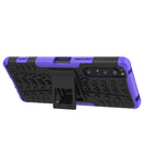 For Sony Xperia 1 II Tire Texture Shockproof TPU+PC Protective Case with Holder(Purple)
