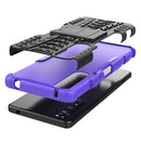 For Sony Xperia 1 II Tire Texture Shockproof TPU+PC Protective Case with Holder(Purple)