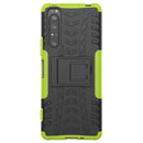 For Sony Xperia 1 II Tire Texture Shockproof TPU+PC Protective Case with Holder(Green)