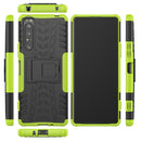 For Sony Xperia 1 II Tire Texture Shockproof TPU+PC Protective Case with Holder(Green)