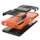 For Sony Xperia 1 II Tire Texture Shockproof TPU+PC Protective Case with Holder(Orange)