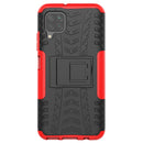 For Huawei P40 Lite Tire Texture Shockproof TPU+PC Protective Case with Holder(Red)