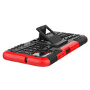 For Huawei P40 Lite Tire Texture Shockproof TPU+PC Protective Case with Holder(Red)