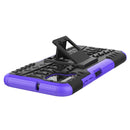 For Huawei P40 Lite Tire Texture Shockproof TPU+PC Protective Case with Holder(Purple)