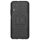 For Huawei P40 Lite Tire Texture Shockproof TPU+PC Protective Case with Holder(Black)