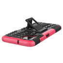 For Huawei P40 Lite Tire Texture Shockproof TPU+PC Protective Case with Holder(Rose Red)
