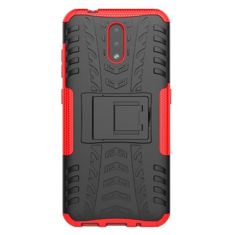 For Nokia 2.3 Tire Texture Shockproof TPU+PC Protective Case with Holder(Red)