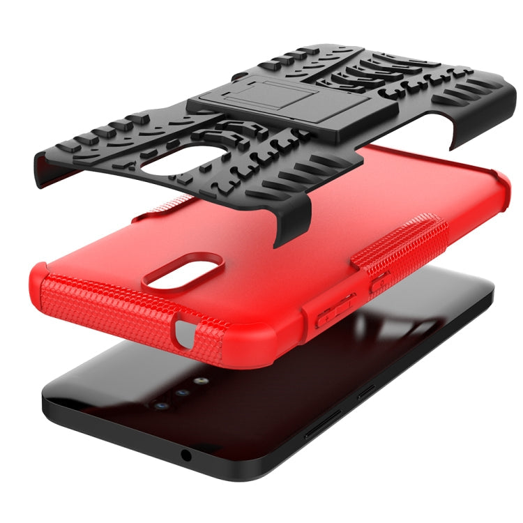 For Nokia 2.3 Tire Texture Shockproof TPU+PC Protective Case with Holder(Red)