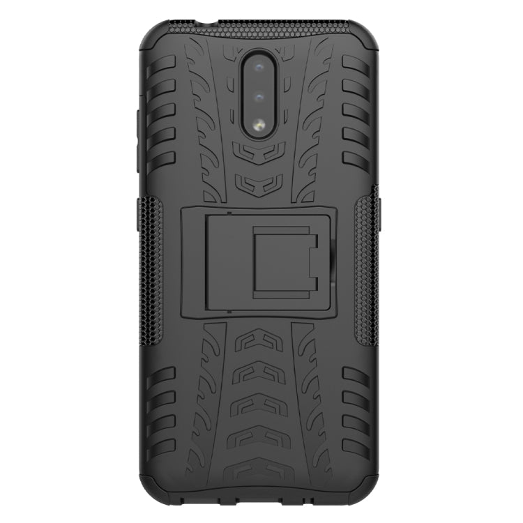 For Nokia 2.3 Tire Texture Shockproof TPU+PC Protective Case with Holder(Black)