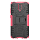 For Nokia 2.3 Tire Texture Shockproof TPU+PC Protective Case with Holder(Rose Red)