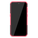For Nokia 2.3 Tire Texture Shockproof TPU+PC Protective Case with Holder(Rose Red)