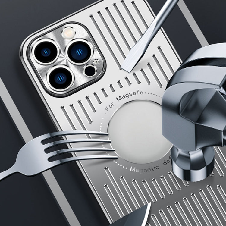 Aluminum Alloy Magsafe Magnetic Cooling Phone Case For iPhone 13 Pro Max(Silver)