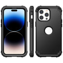 3 in 1 Shockproof Phone Case For iPhone 14 Pro(Black)