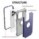 3 in 1 Shockproof Phone Case For iPhone 14 Pro(Navy Blue)