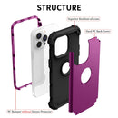 3 in 1 Shockproof Phone Case For iPhone 14 Pro(Dark Purple)