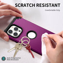 3 in 1 Shockproof Phone Case For iPhone 14 Pro(Dark Purple)