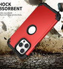 3 in 1 Shockproof Phone Case For iPhone 14 Pro(Red)