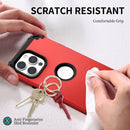 3 in 1 Shockproof Phone Case For iPhone 14 Pro(Red)