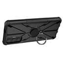 For Tecno Pova 3 Armor Bear Shockproof PC + TPU Phone Case with Ring Holder(Black)
