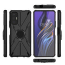 For Tecno Pova 3 Armor Bear Shockproof PC + TPU Phone Case with Ring Holder(Black)