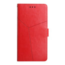 For Motorola Moto G32 HT01 Y-shaped Pattern Flip Leather Phone Case(Red)