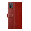 For Motorola Moto G32 HT01 Y-shaped Pattern Flip Leather Phone Case(Brown)