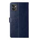 For Motorola Moto G32 HT01 Y-shaped Pattern Flip Leather Phone Case(Blue)