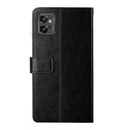 For Motorola Moto G32 HT01 Y-shaped Pattern Flip Leather Phone Case(Black)