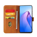 For Huawei P50 Calf Texture Buckle Flip Leather Phone Case(Khaki)