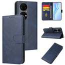 For Huawei P50 Calf Texture Buckle Flip Leather Phone Case(Blue)