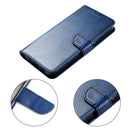 For Huawei P50 Calf Texture Buckle Flip Leather Phone Case(Blue)