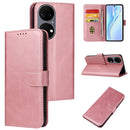 For Huawei P50 Calf Texture Buckle Flip Leather Phone Case(Rose Gold)