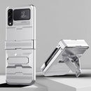For Samsung Galaxy Z Flip4 Carapace All-round Shockproof Phone Case with Hinges(Silver)