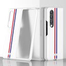 For Samsung Galaxy Z Fold4 Skin Feel Painted Frosted Phone Case(White Color Bar)