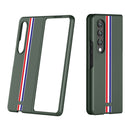 For Samsung Galaxy Z Fold4 Skin Feel Painted Frosted Phone Case(Green Color Bar)