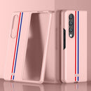 For Samsung Galaxy Z Fold4 Skin Feel Painted Frosted Phone Case(Pink Color Bar)