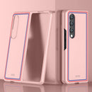 For Samsung Galaxy Z Fold4 Skin Feel Painted Frosted Phone Case(Checkered Pink)