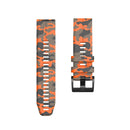 For Garmin Fenix 7 Camouflage Silicone Watch Band(Orange)
