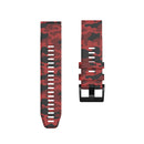 For Garmin Fenix 7 Camouflage Silicone Watch Band(Red)
