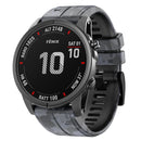 For Garmin Fenix 7 Camouflage Silicone Watch Band(Grey)