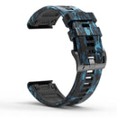 For Garmin Fenix 7 Camouflage Silicone Watch Band(Blue)