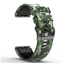 For Garmin Fenix 7 Camouflage Silicone Watch Band(Green)