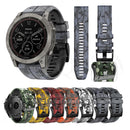 For Garmin Fenix 7 Camouflage Silicone Watch Band(Blue)
