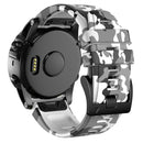 For Garmin Fenix 7X Camouflage Silicone Watch Band(White)